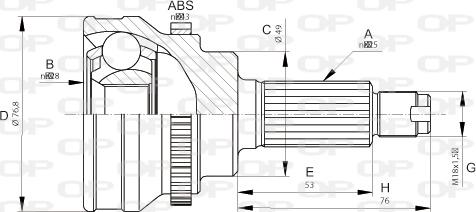 Open Parts CVJ5675.10 - Шарнирный комплект, ШРУС, приводной вал autospares.lv