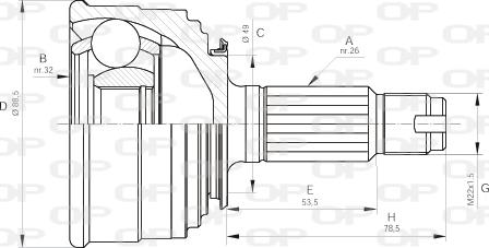 Open Parts CVJ5041.10 - Шарнирный комплект, ШРУС, приводной вал autospares.lv