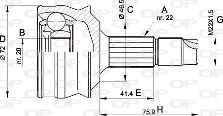 Open Parts CVJ5064.10 - Шарнирный комплект, ШРУС, приводной вал autospares.lv