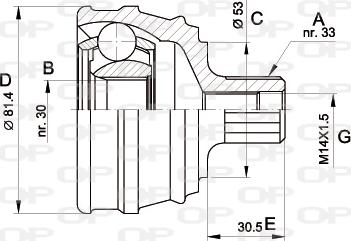 Open Parts CVJ5063.10 - Шарнирный комплект, ШРУС, приводной вал autospares.lv