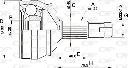 Open Parts CVJ5011.10 - Шарнирный комплект, ШРУС, приводной вал autospares.lv