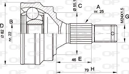 Open Parts CVJ5013.10 - Шарнирный комплект, ШРУС, приводной вал autospares.lv