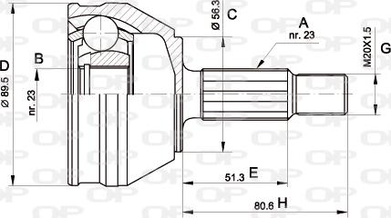 Open Parts CVJ5081.10 - Шарнирный комплект, ШРУС, приводной вал autospares.lv