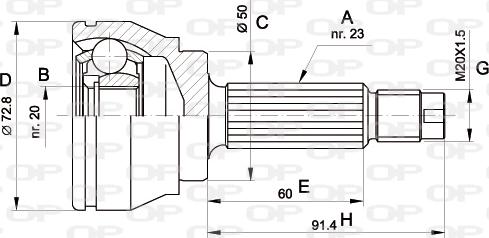 Open Parts CVJ5033.10 - Шарнирный комплект, ШРУС, приводной вал autospares.lv