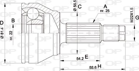 Open Parts CVJ5192.10 - Шарнирный комплект, ШРУС, приводной вал autospares.lv