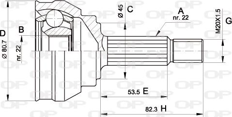 Open Parts CVJ5158.10 - Шарнирный комплект, ШРУС, приводной вал autospares.lv