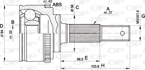 Open Parts CVJ5165.10 - Шарнирный комплект, ШРУС, приводной вал autospares.lv
