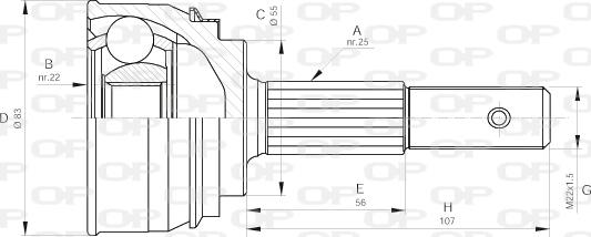 Open Parts CVJ5163.10 - Шарнирный комплект, ШРУС, приводной вал autospares.lv