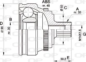 Open Parts CVJ5110.10 - Шарнирный комплект, ШРУС, приводной вал autospares.lv