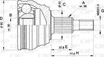 Open Parts CVJ5189.10 - Шарнирный комплект, ШРУС, приводной вал autospares.lv