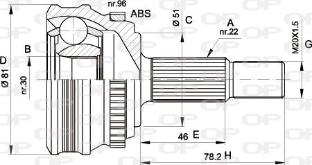 Open Parts CVJ5185.10 - Шарнирный комплект, ШРУС, приводной вал autospares.lv