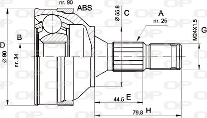 Open Parts CVJ5138.10 - Шарнирный комплект, ШРУС, приводной вал autospares.lv