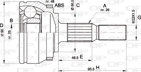 Open Parts CVJ5132.10 - Шарнирный комплект, ШРУС, приводной вал autospares.lv