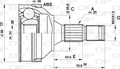 Open Parts CVJ5176.10 - Шарнирный комплект, ШРУС, приводной вал autospares.lv