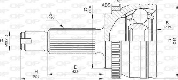 Open Parts CVJ5805.10 - Шарнирный комплект, ШРУС, приводной вал autospares.lv