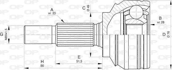 Open Parts CVJ5806.10 - Шарнирный комплект, ШРУС, приводной вал autospares.lv