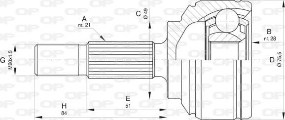 Open Parts CVJ5803.10 - Шарнирный комплект, ШРУС, приводной вал autospares.lv