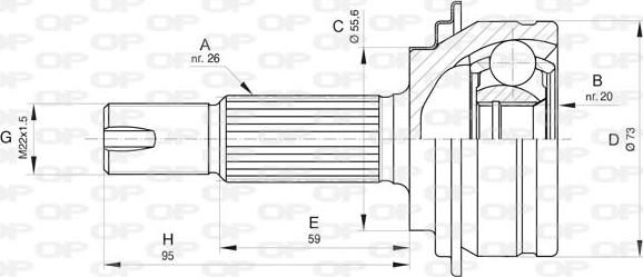 Open Parts CVJ5818.10 - Шарнирный комплект, ШРУС, приводной вал autospares.lv