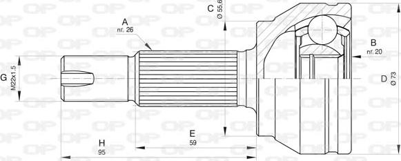 Open Parts CVJ5839.10 - Шарнирный комплект, ШРУС, приводной вал autospares.lv