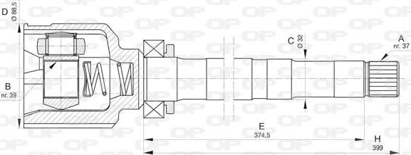 Open Parts CVJ5836.20 - Шарнирный комплект, ШРУС, приводной вал autospares.lv