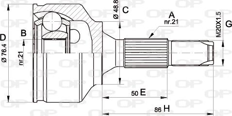 Open Parts CVJ5394.10 - Шарнирный комплект, ШРУС, приводной вал autospares.lv