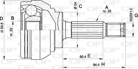Open Parts CVJ5391.10 - Шарнирный комплект, ШРУС, приводной вал autospares.lv