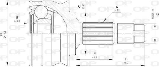 Open Parts CVJ5397.10 - Шарнирный комплект, ШРУС, приводной вал autospares.lv