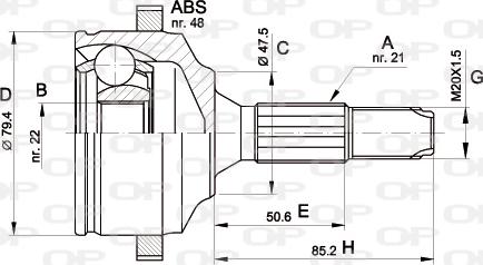 Open Parts CVJ5369.10 - Шарнирный комплект, ШРУС, приводной вал autospares.lv