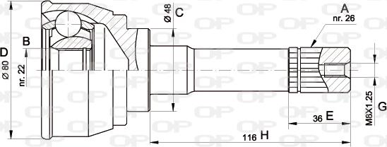 Open Parts CVJ5367.10 - Шарнирный комплект, ШРУС, приводной вал autospares.lv