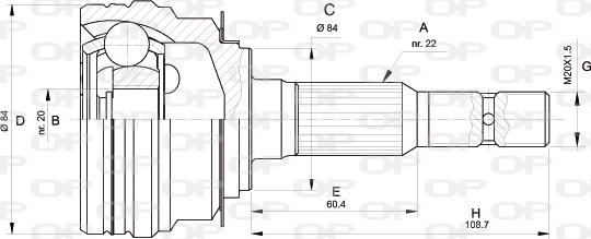 Open Parts CVJ5307.10 - Шарнирный комплект, ШРУС, приводной вал autospares.lv