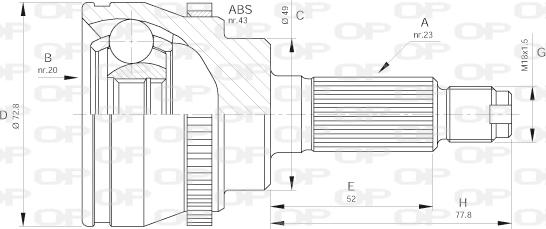 Open Parts CVJ5381.10 - Шарнирный комплект, ШРУС, приводной вал autospares.lv