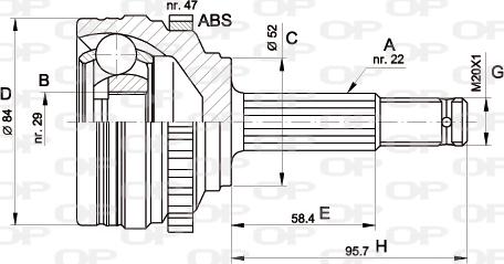 Open Parts CVJ5388.10 - Шарнирный комплект, ШРУС, приводной вал autospares.lv