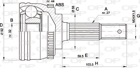 Open Parts CVJ5339.10 - Шарнирный комплект, ШРУС, приводной вал autospares.lv
