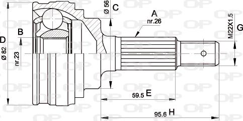 Open Parts CVJ5336.10 - Шарнирный комплект, ШРУС, приводной вал autospares.lv