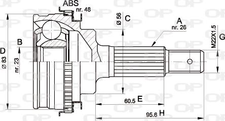 Open Parts CVJ5337.10 - Шарнирный комплект, ШРУС, приводной вал autospares.lv