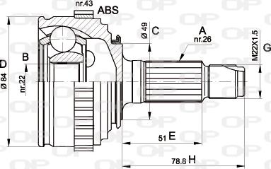 Open Parts CVJ5298.10 - Шарнирный комплект, ШРУС, приводной вал autospares.lv