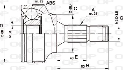 Open Parts CVJ5297.10 - Шарнирный комплект, ШРУС, приводной вал autospares.lv