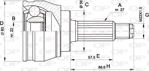 Open Parts CVJ5241.10 - Шарнирный комплект, ШРУС, приводной вал autospares.lv