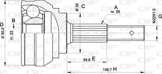 Open Parts CVJ5242.10 - Шарнирный комплект, ШРУС, приводной вал autospares.lv