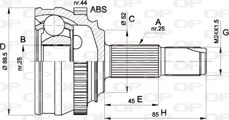 Open Parts CVJ5251.10 - Шарнирный комплект, ШРУС, приводной вал autospares.lv