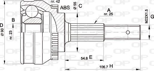 Open Parts CVJ5269.10 - Шарнирный комплект, ШРУС, приводной вал autospares.lv