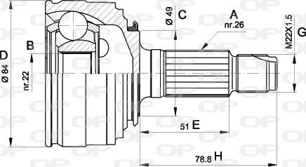 Open Parts CVJ5219.10 - Шарнирный комплект, ШРУС, приводной вал autospares.lv
