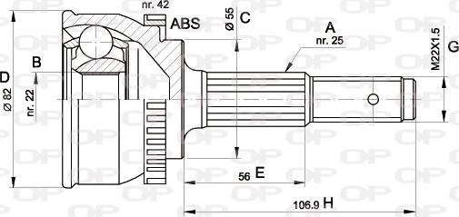 Open Parts CVJ5288.10 - Шарнирный комплект, ШРУС, приводной вал autospares.lv