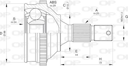 Open Parts CVJ5276.10 - Шарнирный комплект, ШРУС, приводной вал autospares.lv