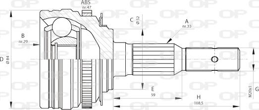 Open Parts CVJ5273.10 - Шарнирный комплект, ШРУС, приводной вал autospares.lv