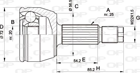 Open Parts CVJ5277.10 - Шарнирный комплект, ШРУС, приводной вал autospares.lv