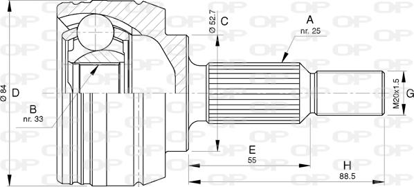 Open Parts CVJ5794.10 - Шарнирный комплект, ШРУС, приводной вал autospares.lv