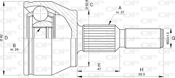 Open Parts CVJ5792.10 - Шарнирный комплект, ШРУС, приводной вал autospares.lv