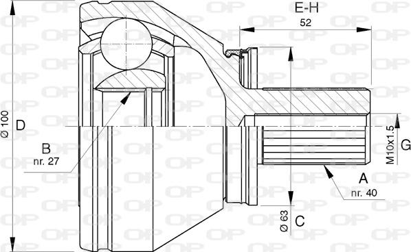 Open Parts CVJ5744.10 - Шарнирный комплект, ШРУС, приводной вал autospares.lv