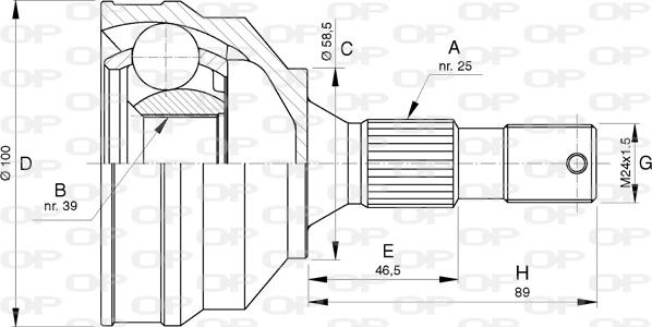 Open Parts CVJ5747.10 - Шарнирный комплект, ШРУС, приводной вал autospares.lv